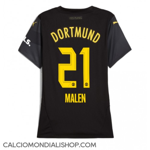 Maglie da calcio Borussia Dortmund Donyell Malen #21 Seconda Maglia Femminile 2024-25 Manica Corta